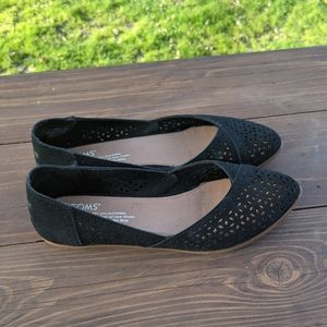 Toms Jutti Flats Black Suede Leather